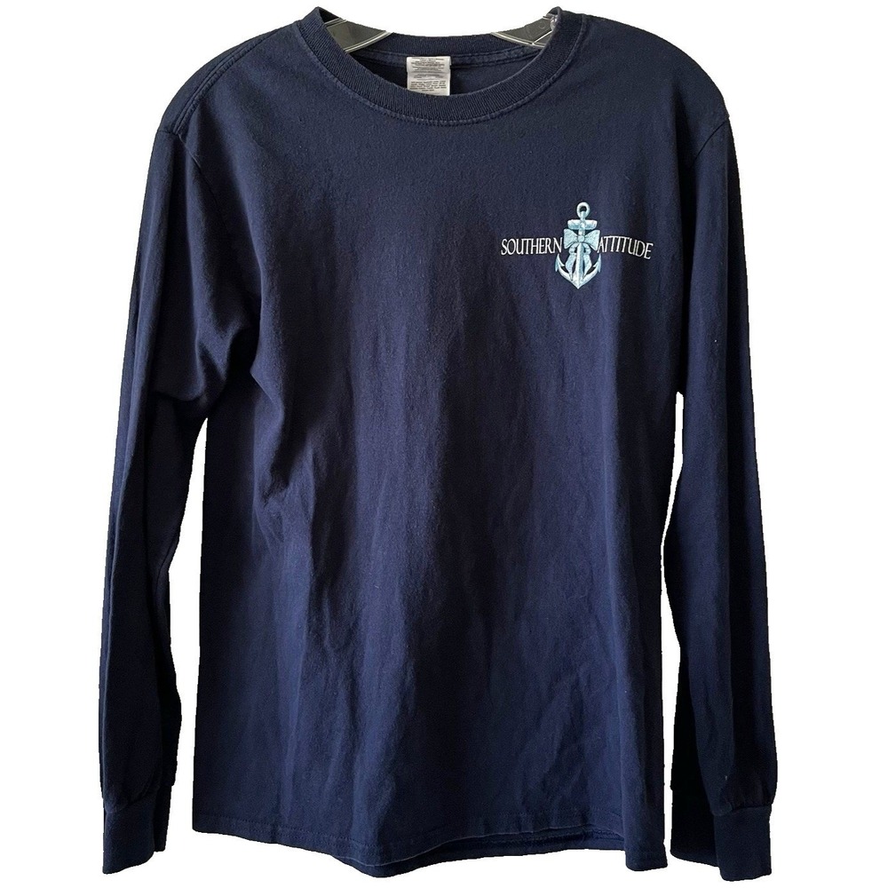 Gildan Southern Attitude Women's T-Shirt Small Blue LS Little Sweet Little Salty